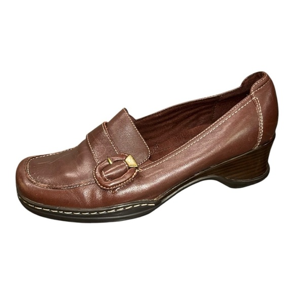 Naturalizer Leather Loafers Size 7.5 Olla Square Toe Slip On Shoes - Picture 11 of 16